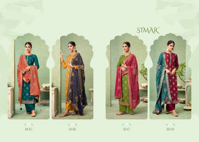 Glossy Simar Gulnoor 1845 Series Casual Wear Viscose Designer Salwar Kameez Collection